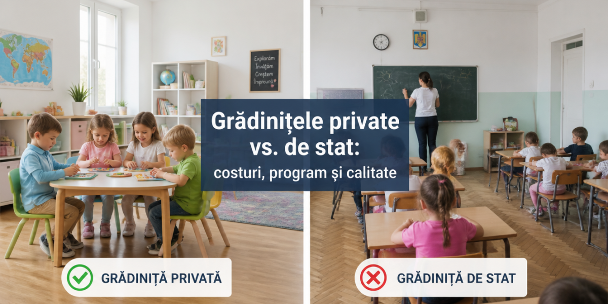 Grădinițele private vs. de stat: costuri, program și calitate